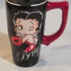 Betty Boop Coffee Travel Mug - Black Ceramic - New front view