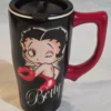 Betty Boop Coffee Travel Mug - Black Ceramic - New front view