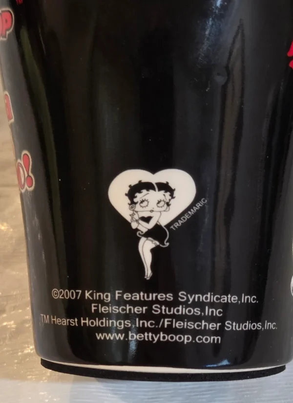 Betty Boop Coffee Travel Mug - Black Ceramic - New maker mark detail